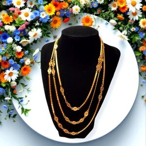 Vtg. 70s Long Chain Necklace by D'orlan